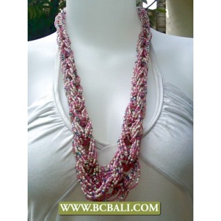 Beaded Seed Necklace multi Colors